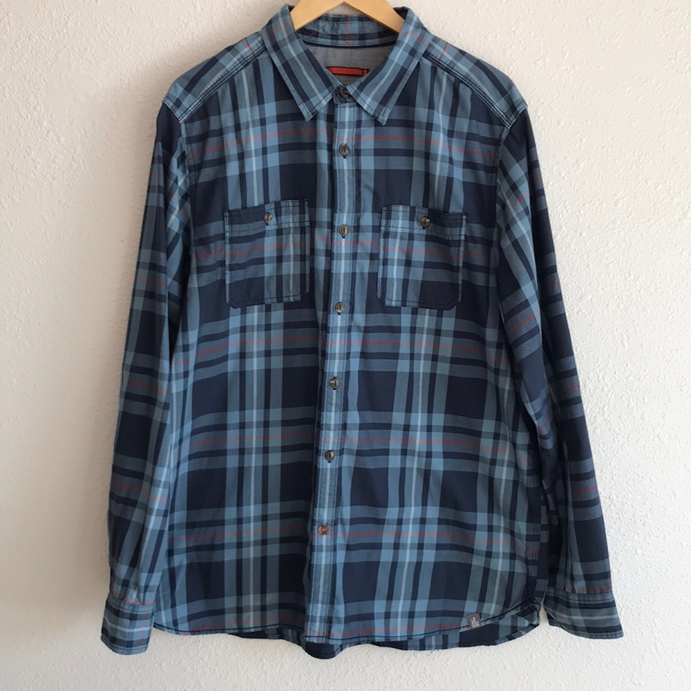 The North Face, blue long sleeve button down, XL